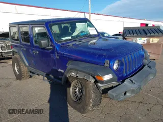 2020 Jeep Wrangler Unlimited Sport S z VIN 1C4HJXDN3LW181949, wystawiony jako IAAI lot #41286124 z przebiegiem 50 091 mil mil oraz . Historia ofert i sprzedaży dostępna na DreamBid. Obrazek 1.