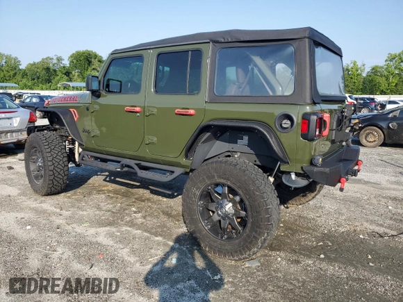 2021 Jeep Wrangler Unlimited Sport S with VIN 1C4HJXDG1MW819912, listed as a Copart auction lot 62340915 with 46,243 mi miles and Salvage title. Bid and sale history available at DreamBid. Image 2.