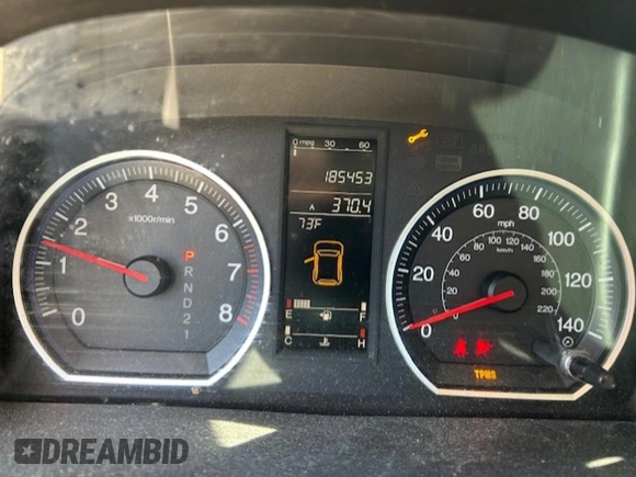 2007 Honda CR-V EX-L with VIN JHLRE38747C069670, listed as a Copart auction lot 52423655 with 185,453 mi miles and Salvage Title. Bid and sale history available at carsss.com. Image 9.