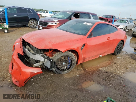 2022 BMW M4 with VIN WBS53AZ06NCK14897, listed as a Copart auction lot 58431015 with Not provided miles and Salvage title. Bid and sale history available at DreamBid. Image 1.