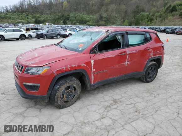 2019 Jeep Compass Sport with VIN 3C4NJDAB6KT827629, listed as a Copart auction lot 52756685 with 44,882 mi miles and Salvage title. Bid and sale history available at DreamBid. Image 1.