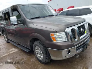 2014 Nissan NV SL with VIN 5BZAF0AA1EN160862, listed as a IAAI auction lot 42485591 with 118,611 mi miles and . Bid and sale history available at DreamBid. Image 1.