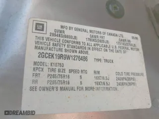 1998 Chevrolet C/K 1500 with VIN 2GCEK19R9W1276486, listed as a IAAI auction lot 41755760 with 181,656 mi miles. Bid and sale history available at carsss.com. Image 9.
