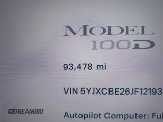 2018 Tesla Model X 75D with VIN 5YJXCBE26JF121937, listed as a IAAI auction lot 41652666 with 93,478 mi miles and . Bid and sale history available at carsss.com. Image 15.
