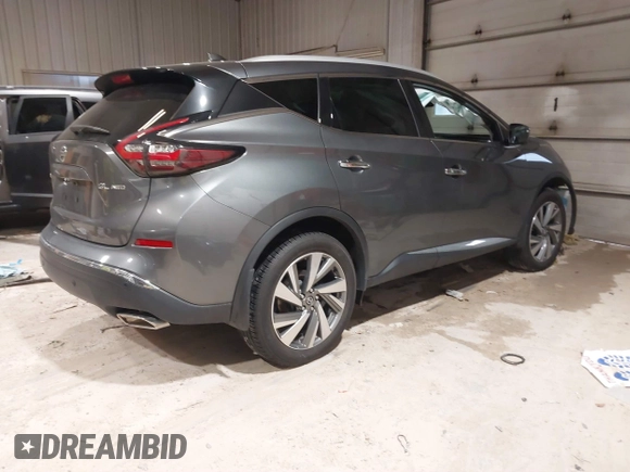 2019 Nissan Murano SL with VIN 5N1AZ2MS6KN143523, listed as a IAAI auction lot 41212120 with 99,812 mi miles and . Bid and sale history available at DreamBid. Image 4.