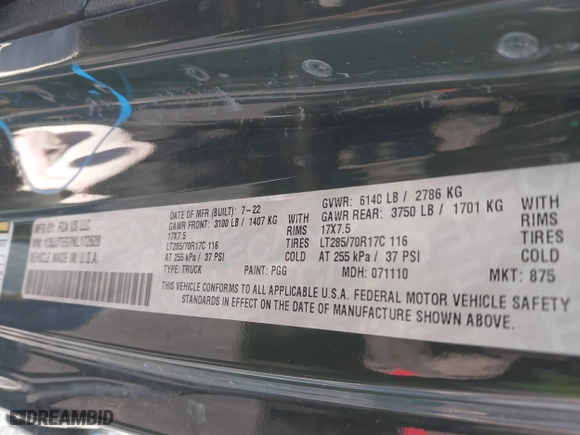 2022 Jeep Gladiator Mojave with VIN 1C6JJTEG7NL172628, listed as a IAAI auction lot 41429135 with 44,209 mi miles. Bid and sale history available at carsss.com. Image 9.