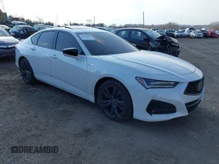 2021 Acura TLX w/A-Spec Package with VIN 19UUB5F50MA008399, listed as a IAAI auction lot 41645479 with 37,327 mi miles. Bid and sale history available at carsss.com. Image 1.