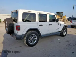2019 Jeep Wrangler Unlimited Sahara z VIN 1C4HJXEG8KW527198, wystawiony jako Copart lot #60043115 z przebiegiem Nie podano mil oraz Szkoda całkowita • Salvage title. Historia ofert i sprzedaży dostępna na DreamBid. Obrazek 3.