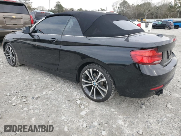 2018 BMW 2 Series 230i with VIN WBA2M7C51JVA97243, listed as a Copart auction lot 42369135 with 52,606 mi miles and Salvage Title. Bid and sale history available at carsss.com. Image 2.