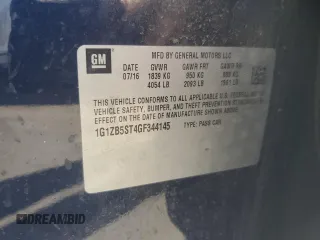 2016 Chevrolet Malibu LS with VIN 1G1ZB5ST4GF344145, listed as a Copart auction lot 60211385 with 142,371 mi miles and Salvage title. Bid and sale history available at DreamBid. Image 12.