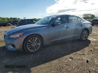 2018 Infiniti Q50 Luxe z VIN JN1EV7APXJM590569, wystawiony jako Copart lot #55643215 z przebiegiem 86 965 mil mil oraz Szkoda całkowita • Salvage title. Historia ofert i sprzedaży dostępna na DreamBid. Obrazek 1.