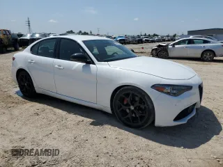 2020 Alfa Romeo Giulia Ti Sport с VIN ZARFAMBN1L7636628, выставлен на аукционе Copart как лот 56220145 с пробегом 59 768 миль миль и Списание • Salvage title. История ставок и продаж доступна на DreamBid. Изображение 4.