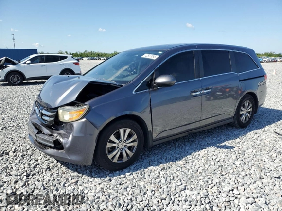 2016 Honda Odyssey EX-L with VIN 5FNRL5H6XGB104351, listed as a Copart auction lot 52507935 with 154,718 mi miles and Salvage Title. Bid and sale history available at DreamBid. Image 1.