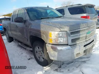 2012 Chevrolet Silverado 1500 LT with VIN 1GCRKSE72CZ199765, listed as a IAAI auction lot 41473863 with 129,626 mi miles. Bid and sale history available at carsss.com. Image 1.