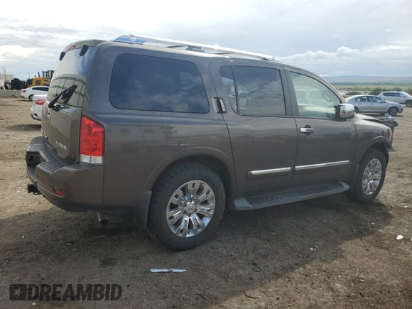 2015 Nissan Armada Platinum z VIN 5N1AA0NC6FN602610, wystawiony jako Copart lot #69121314 z przebiegiem 117 166 mil mil oraz Szkoda całkowita • Salvage title. Historia ofert i sprzedaży dostępna na DreamBid. Obrazek 3.