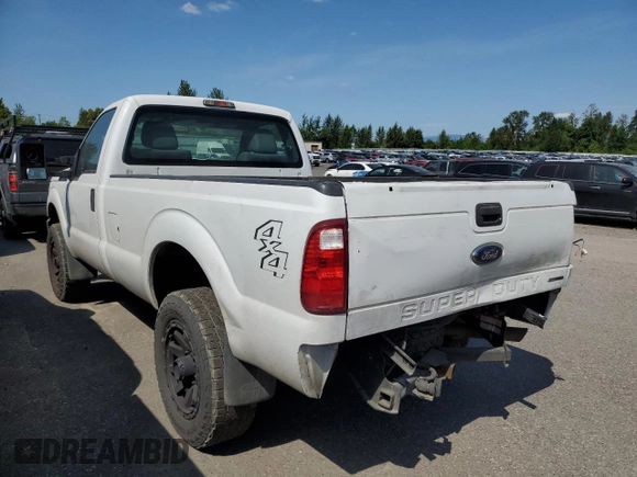 2014 Ford F-250 XL with VIN 1FTBF2B61EEB69314, listed as a Copart auction lot 57801965 with 165,016 mi miles and Salvage title. Bid and sale history available at DreamBid. Image 2.