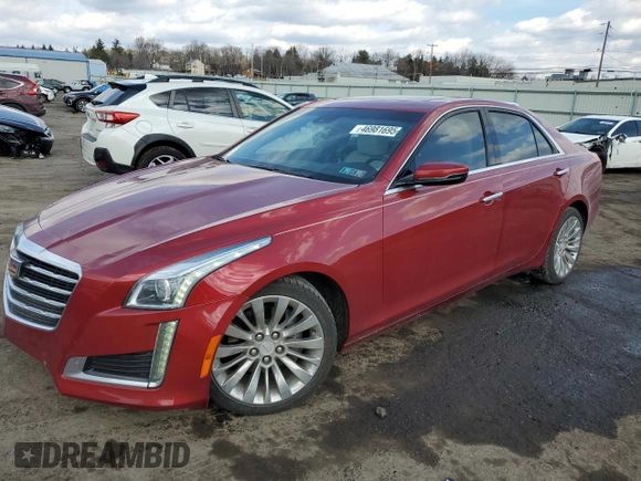 2017 Cadillac CTS Sedan Luxury RWD with VIN 1G6AR5SX6H0213003, listed as a Copart auction lot 46981695 with 45,607 mi miles and Salvage Title. Bid and sale history available at carsss.com. Image 1.