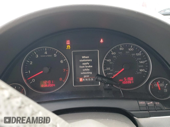 2005 Audi A4 2.0T with VIN WAUDF68EX5A443645, listed as a Copart auction lot 47372305 with 102,261 mi miles and Non Repairable. Bid and sale history available at carsss.com. Image 9.