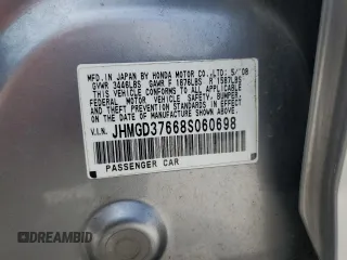 2008 Honda Fit Sport with VIN JHMGD37668S060698, listed as a Copart auction lot 53722995 with 204,346 mi miles and Salvage Title. Bid and sale history available at carsss.com. Image 13.