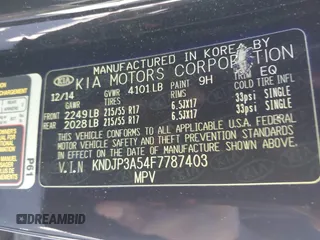 2015 Kia Soul + with VIN KNDJP3A54F7787403, listed as a IAAI auction lot 42198291 with 66,467 mi miles and . Bid and sale history available at DreamBid. Image 9.