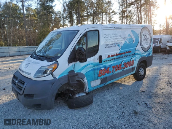 2017 Ram ProMaster Cargo with VIN 3C6TRVAG4HE523981, listed as a Copart auction lot 82538424 with 205,494 mi miles and Salvage Title. Bid and sale history available at DreamBid. Image 1.