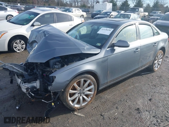 2013 Audi A4 Premium Plus with VIN WAUFFAFL5DN041228, listed as a IAAI auction lot 41128456 with 134,626 mi miles. Bid and sale history available at carsss.com. Image 2.