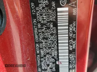 2010 Lexus HS 250h z VIN JTHBB1BA2A2021869, wystawiony jako Copart lot #60102755 z przebiegiem 188 294 mil mil oraz Czysty tytuł • Clean title. Historia ofert i sprzedaży dostępna na DreamBid. Obrazek 12.