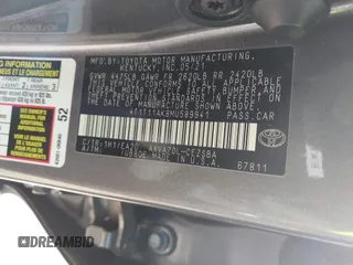 2021 Toyota Camry SE Nightshade with VIN 4T1T11AK8MU589941, listed as a IAAI auction lot 41651556 with 110,283 mi miles and . Bid and sale history available at DreamBid. Image 9.