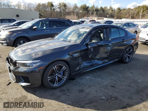 2020 BMW M5 Competition with VIN WBSJF0C03LCE45278, listed as a Copart auction lot 48372795 with 0 mi miles and Salvage Title. Bid and sale history available at carsss.com. Image 1.