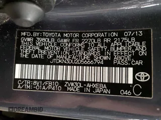 2013 Toyota Prius One with VIN JTDKN3DU2D5666794, listed as a Copart auction lot 52076955 with 106,861 mi miles and Salvage Title. Bid and sale history available at carsss.com. Image 13.
