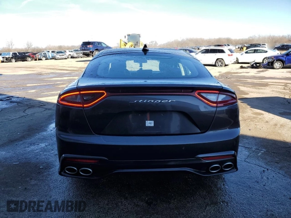 2019 Kia Stinger with VIN KNAE15LAXK6043536, listed as a Copart auction lot 42778575 with 101,200 mi miles and Salvage Title. Bid and sale history available at DreamBid. Image 6.