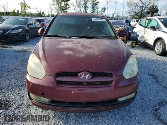 2007 Hyundai Accent SE with VIN KMHCN36C37U037995, listed as a Copart auction lot 51605085 with 141,579 mi miles and Non Repairable. Bid and sale history available at carsss.com. Image 5.