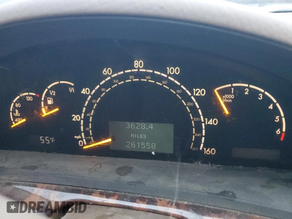 2003 Mercedes-Benz S-Class 5.0L with VIN WDBNG75J53A351091, listed as a Copart auction lot 85154434 with 261,558 mi miles and Salvage Title. Bid and sale history available at carsss.com. Image 9.