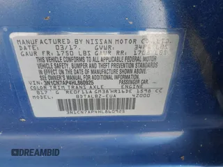 2017 Nissan Versa SV with VIN 3N1CN7AP4HL860925, listed as a IAAI auction lot 42305795 with 140,891 mi miles and . Bid and sale history available at DreamBid. Image 9.