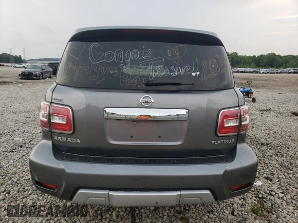 2017 Nissan Armada Platinum with VIN JN8AY2NF5H9303146, listed as a Copart auction lot 56524074 with 64,541 mi miles and Salvage Title. Bid and sale history available at carsss.com. Image 6.