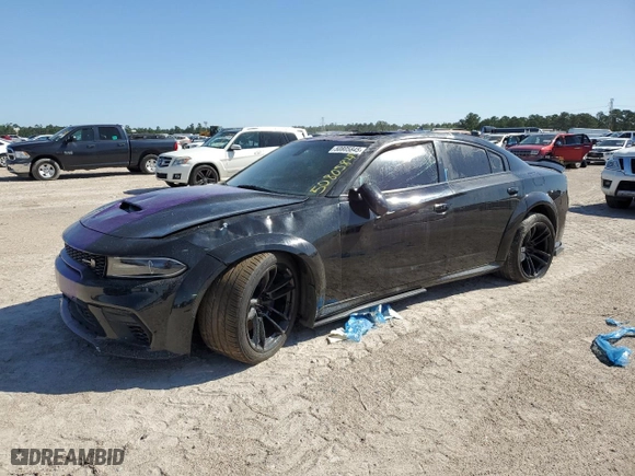 2020 Dodge Charger Scat Pack with VIN 2C3CDXGJ5LH184364, listed as a Copart auction lot 50805845 with 87,595 mi miles and Salvage Title. Bid and sale history available at carsss.com. Image 1.