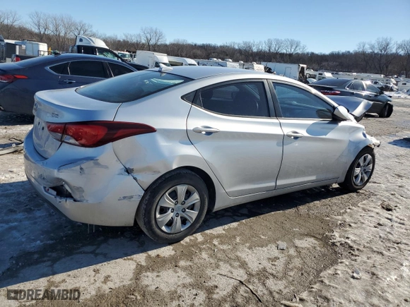 2016 Hyundai Elantra Value Edition with VIN KMHDH4AE3GU512359, listed as a Copart auction lot 88371415 with 0 mi miles and Salvage Title. Bid and sale history available at carsss.com. Image 3.