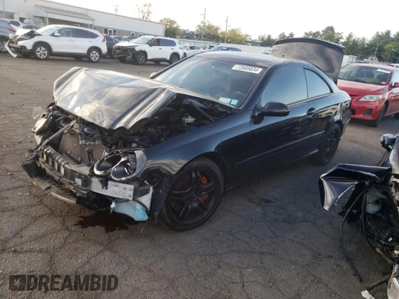 2008 Mercedes-Benz CLK-Class 5.5L with VIN WDBTJ72H58F258866, listed as a Copart auction lot 72605834 with 48,050 mi miles and Salvage Title. Bid and sale history available at carsss.com. Image 1.