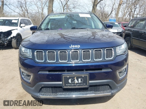 2018 Jeep Compass Limited with VIN 3C4NJDCB5JT259434, listed as a IAAI auction lot 41855772 with 57,333 mi miles. Bid and sale history available at carsss.com. Image 12.