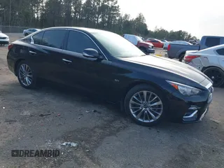 2019 Infiniti Q50 3.0t LUXE with VIN JN1EV7APXKM541986, listed as a IAAI auction lot 41571394 with 37,304 mi miles. Bid and sale history available at carsss.com. Image 1.