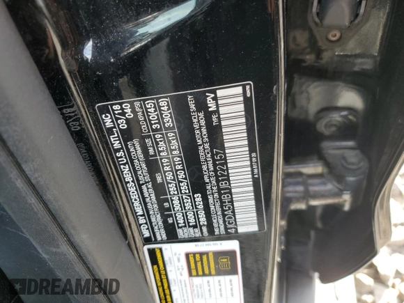 2018 Mercedes-Benz GLE 350 with VIN 4JGDA5HB1JB122157, listed as a Copart auction lot 51264005 with 94,789 mi miles and Salvage Title. Bid and sale history available at DreamBid. Image 13.
