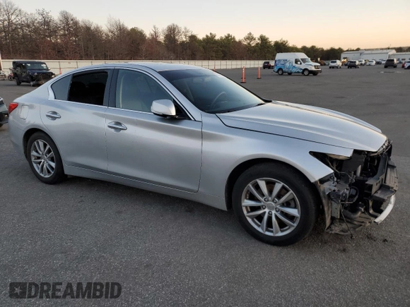 2017 Infiniti Q50 2.0t Premium with VIN JN1CV7AR7HM682645, listed as a Copart auction lot 83334894 with 0 mi miles and Salvage Title. Bid and sale history available at carsss.com. Image 4.
