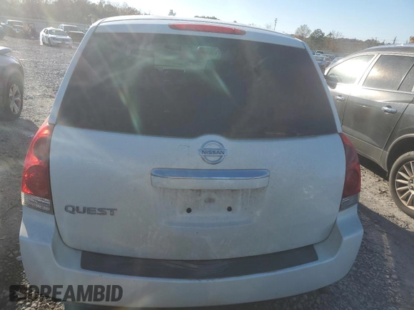 2007 Nissan Quest SE with VIN 5N1BV28U27N143294, listed as a Copart auction lot 82785134 with 216,154 mi miles and Salvage Title. Bid and sale history available at carsss.com. Image 6.