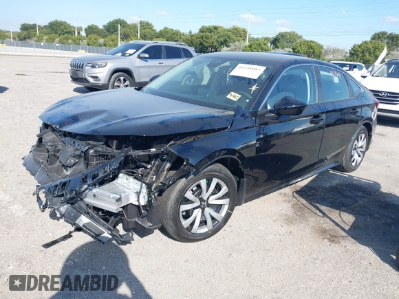 2025 Honda Civic Sedan LX with VIN 2HGFE2F28SH547596, listed as a IAAI auction lot 41248083 with 1 mi miles. Bid and sale history available at carsss.com. Image 2.