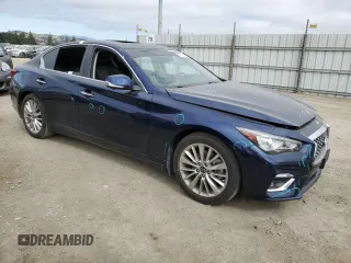 2021 Infiniti Q50 Luxe with VIN JN1EV7BP1MM705868, listed as a Copart auction lot 60127235 with 45,804 mi miles and Salvage title. Bid and sale history available at DreamBid. Image 4.