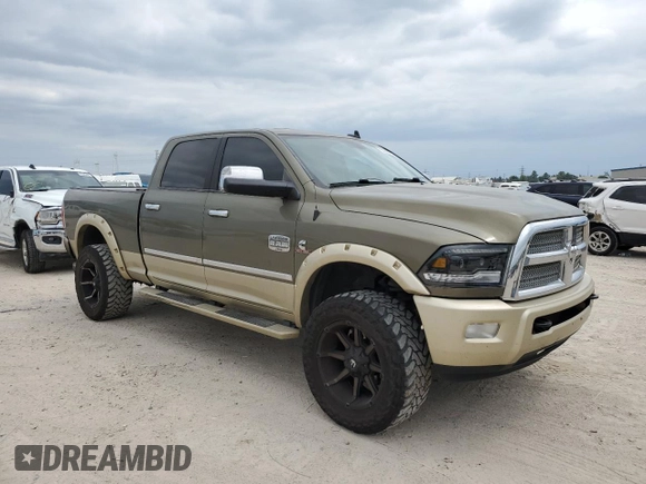 2013 Ram 2500 Laramie Longhorn с VIN 3C6UR5GL9DG607494, выставлен на аукционе Copart как лот 53242795 с пробегом 212 468 миль миль и Списание • Salvage title. История ставок и продаж доступна на DreamBid. Изображение 1.