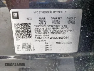 2021 Chevrolet Traverse LS с VIN 1GNERFKW3MJ160994, выставлен на аукционе Copart как лот 65195095 с пробегом 95 903 миль миль и Чистый • Clean title. История ставок и продаж доступна на DreamBid. Изображение 13.