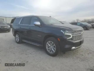 2023 Chevrolet Tahoe Premier with VIN 1GNSCSKD4PR563710, listed as a Copart auction lot 84965394 with 17,528 mi miles and Salvage title. Bid and sale history available at DreamBid. Image 4.