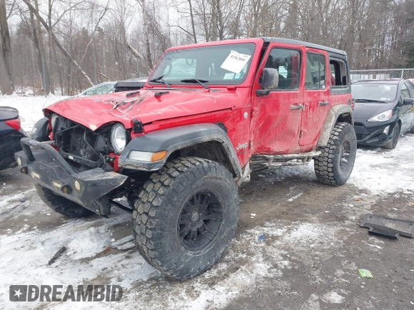 2018 Jeep Wrangler Unlimited Sport S with VIN 1C4HJXDG5JW131522, listed as a IAAI auction lot 41563099 with 75,405 mi miles and . Bid and sale history available at DreamBid. Image 2.