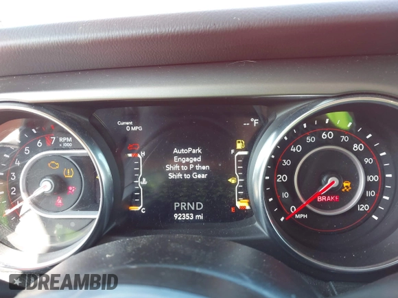 2021 Jeep Wrangler Unlimited Rubicon with VIN 1C4HJXFG2MW575541, listed as a IAAI auction lot 42247475 with 92,353 mi miles and . Bid and sale history available at DreamBid. Image 7.